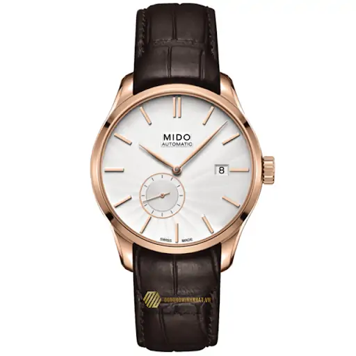 Những mẫu đồng hồ nam đẹp Mido Belluna II Automatic Case Rose Gold dây da